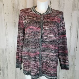 CJ Banks Multicolor Knit Cardigan Size 2X